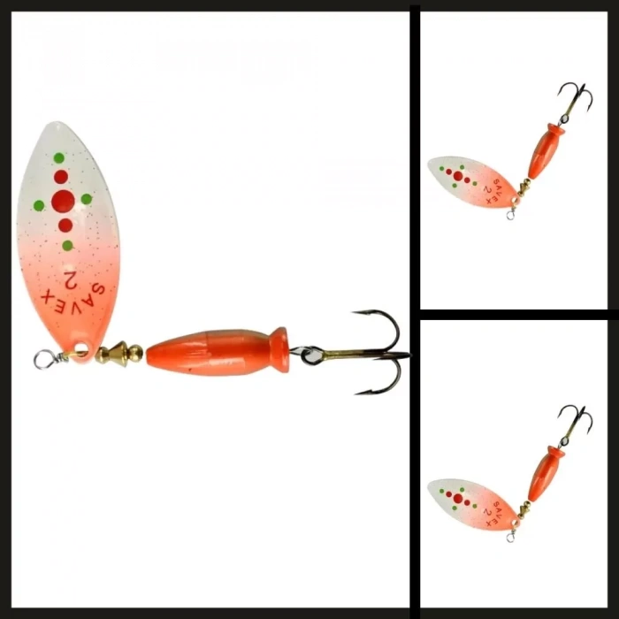 Uyguna-Yakala Beyaz/ Üst Portakal&kırmızı Noktalı No:2/16 Gr Alpha Long Döner Kaşık-KAŞ.121