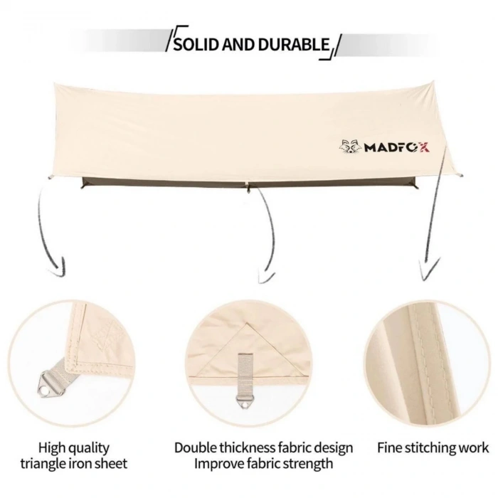 Uyguna-Yakala Çadır Brandası - Madfox - Güneş ve Rüzgar Koruma - OEM Kanvas Tarp 4*3 mt