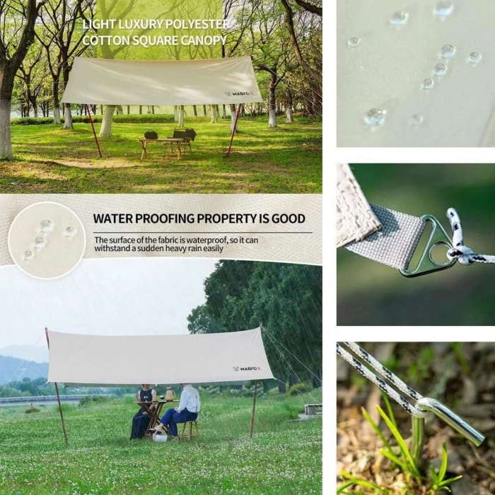 Uyguna-Yakala Çadır Brandası - Madfox - Güneş ve Rüzgar Koruma - OEM Kanvas Tarp 4*3 mt