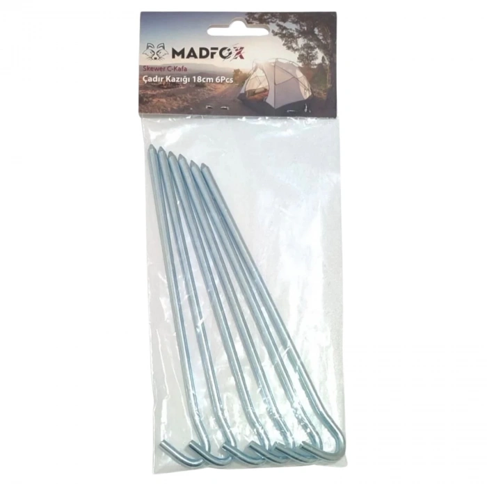Uyguna-Yakala Çadır Kazığı - Madfox Skewer C-Kafa - 6 Parça - 18 cm - 547329