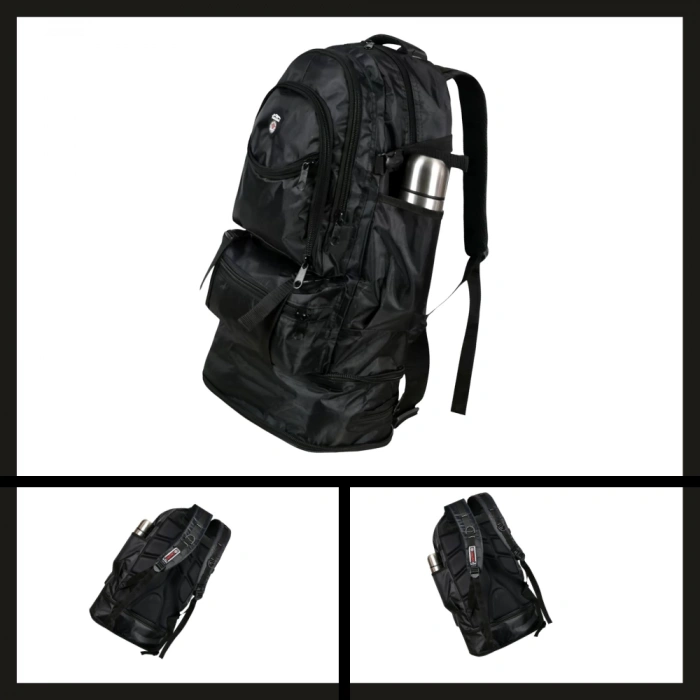 Uyguna-Yakala  Siyah 904-ck Cakard 60 Lt. Dağcı Sırt Çantası Körüklü-NTA.270