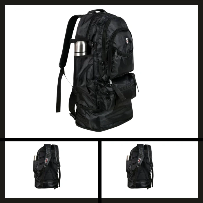 Uyguna-Yakala  Siyah 904-ck Cakard 60 Lt. Dağcı Sırt Çantası Körüklü-NTA.270