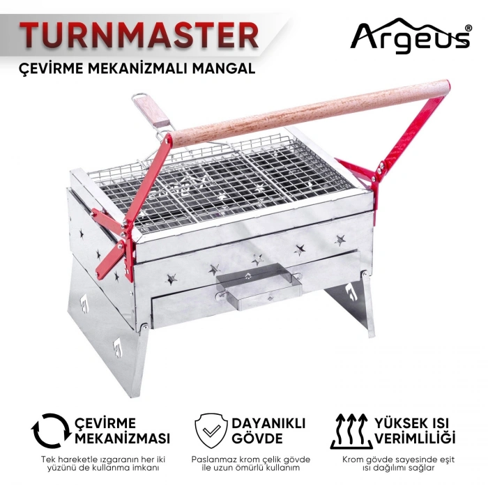 Uyguna-Yakala Çevirme Mekanizmalı Krom Mangal - Argeus Turnmaster