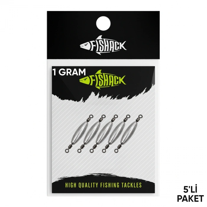 Uyguna-Yakala Çift Taraflı Fırdöndülü Kurşun - Fishack - 1 Gram (5li)