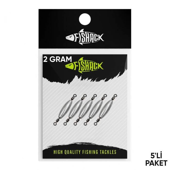Uyguna-Yakala Çift Taraflı Fırdöndülü Kurşun - Fishack - 2 Gram (5li)