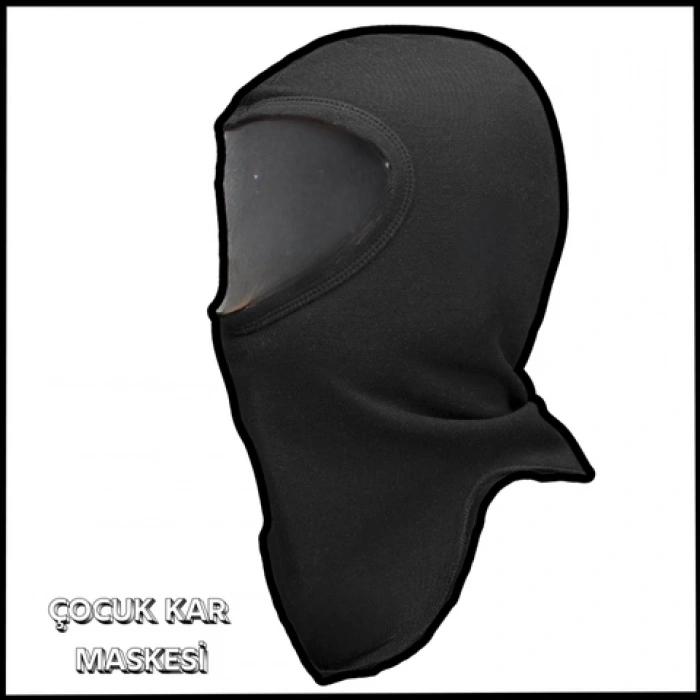 Uyguna-Yakala Çocuk Kar Maskesi Siyah-1016-S