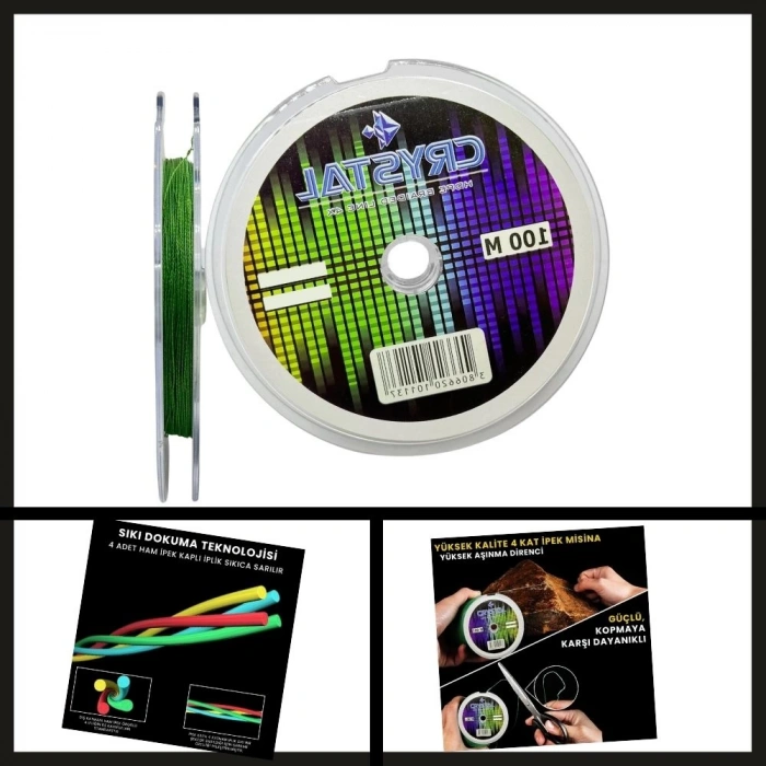 Uyguna-Yakala 0.18 Mm 100 Mt Crystal Hdpe Nano İpek Misina 4 Kat-PO.140