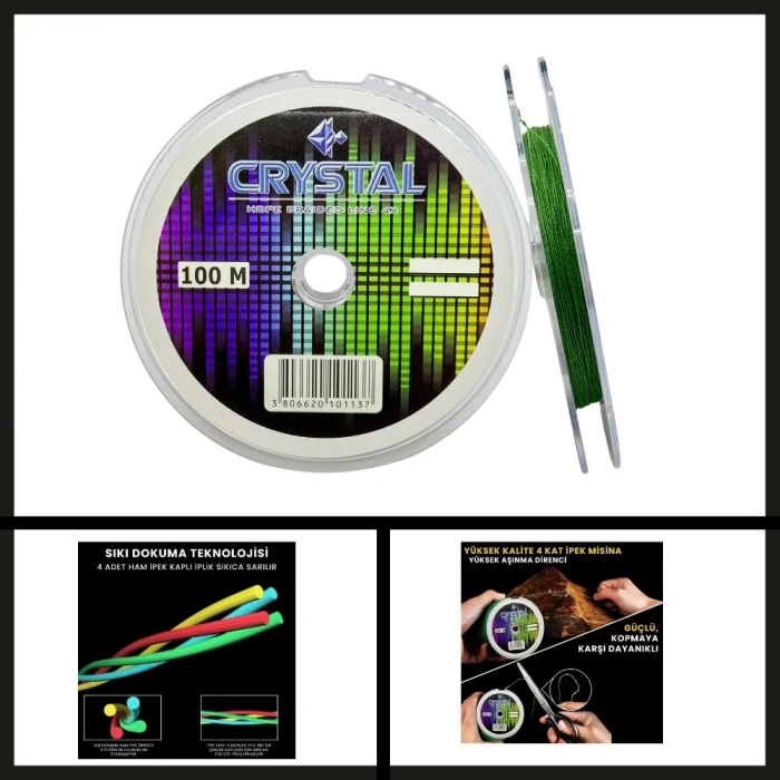 Uyguna-Yakala 4 Kat 0.50 Mm 100 Mt Crystal Hdpe Nano İpek Misina-PO.151