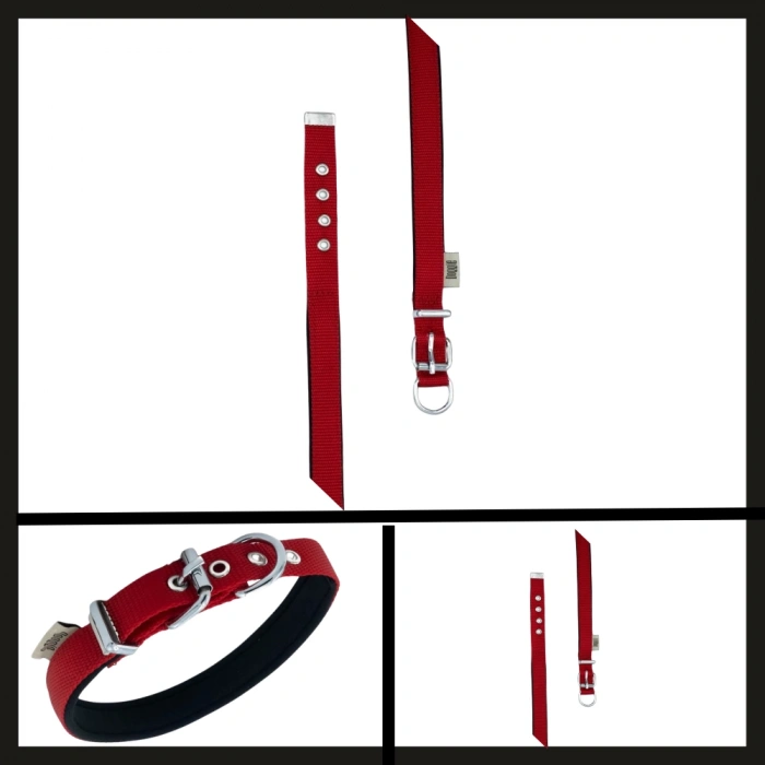 Uyguna-Yakala Kırmızı 2.0*30-35 Cm Dokuma Boyun Tasması-SMA.327