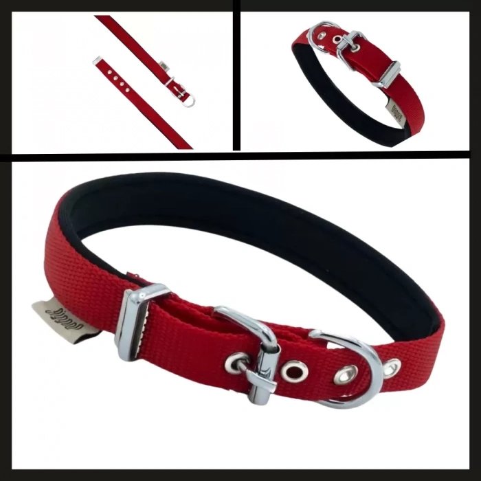 Uyguna-Yakala Kırmızı 2.0*35-40 Cm  Dokuma Boyun Tasması-SMA.328