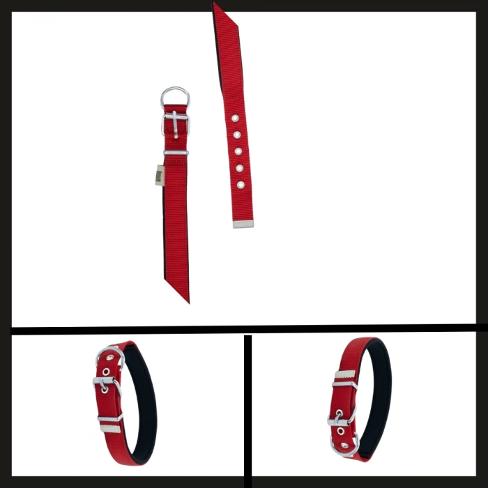 Uyguna-Yakala Kırmızı 2.5*42-50 Cm  Dokuma Boyun Tasması-SMA.343