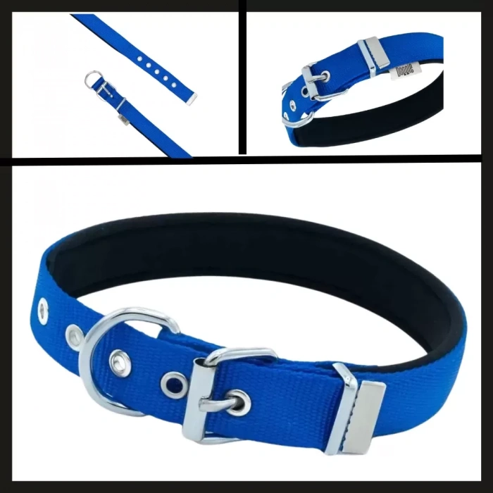 Uyguna-Yakala Royal Blue 2.5*42-50 Cm Dokuma Boyun Tasması-SMA.344