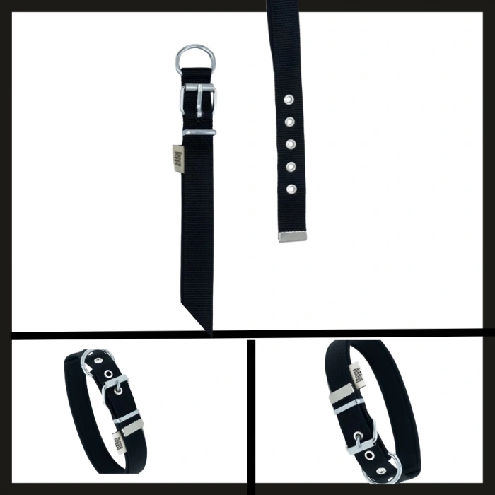 Uyguna-Yakala Siyah 2.5*42-50 Cm Dokuma Boyun Tasması-SMA.342