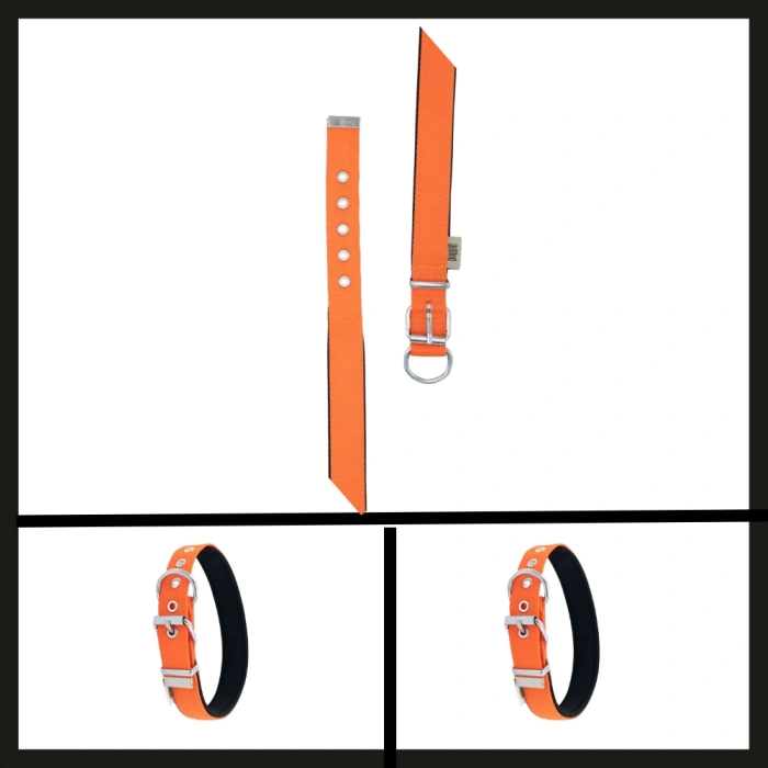 Uyguna-Yakala Turuncu 2.5*37-45 Cm  Dokuma Boyun Tasması-SMA.341