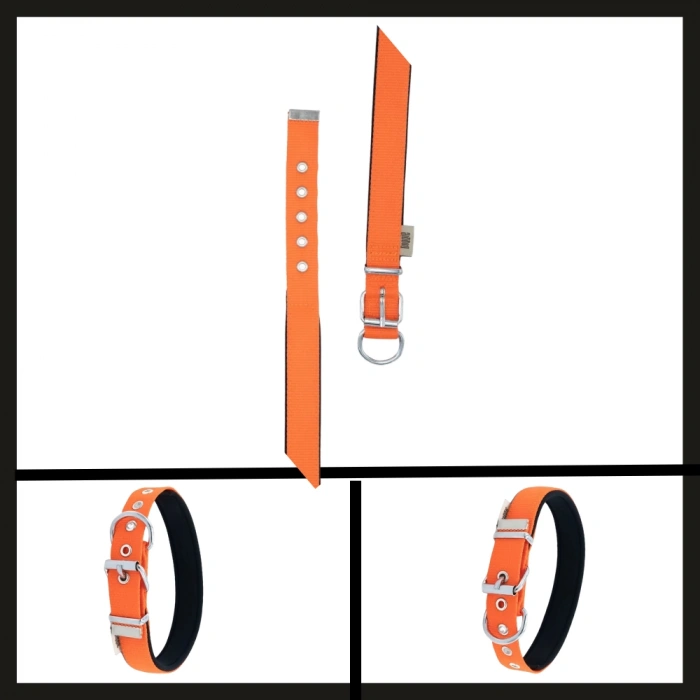 Uyguna-Yakala  Turuncu 2.5*42-50 Cm  Dokuma Boyun Tasması-SMA.345