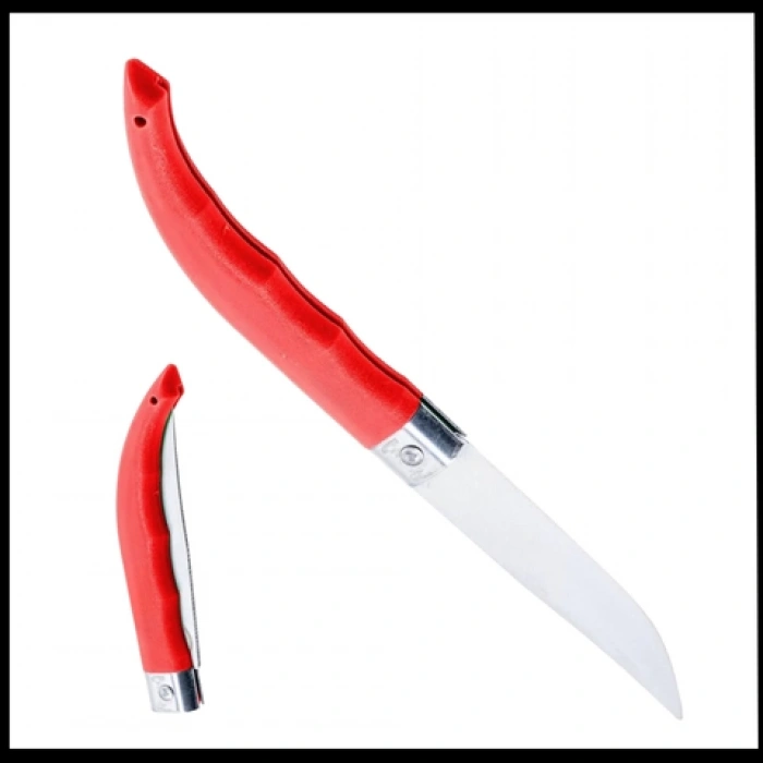 Uyguna-Yakala El Yapımı - Kırmızı Katlanır Cep Çakısı - CAK.544