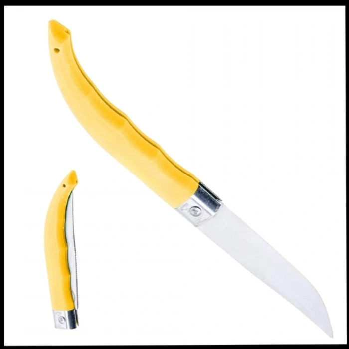 Uyguna-Yakala El Yapımı - Sarı Katlanır Cep Çakısı -CAK.541