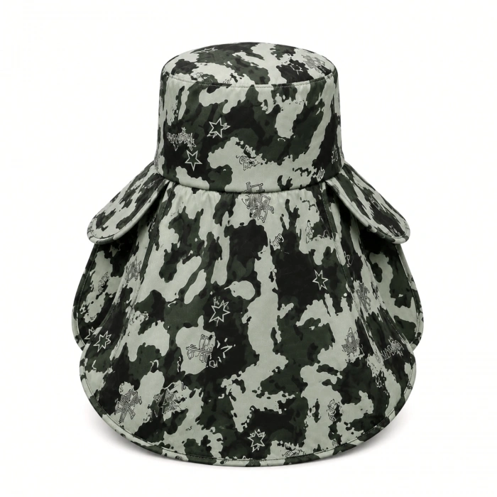 Uyguna-Yakala Ense Korumalı Outdoor Şapka - Maskeli - Kamuflaj (M-6)- Savex