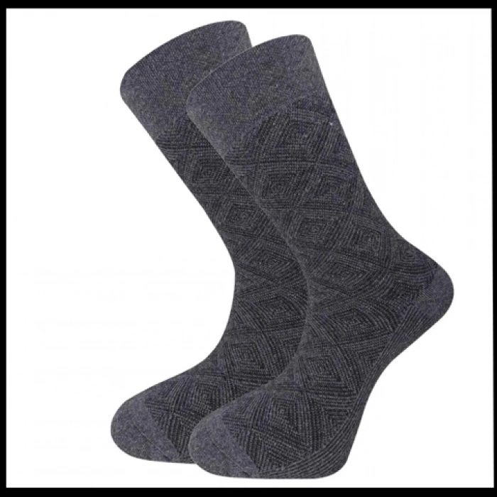 Uyguna-Yakala Erkek Çorabı Füme Pamuklu Havlu Kışlık-RAP.379