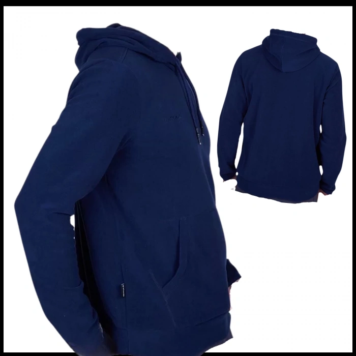 Uyguna-Yakala Erkek Kapşonlu Polar Lacivert-KAB.726