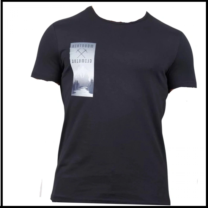 Uyguna-Yakala Erkek T-Shirt Siyah-606-S