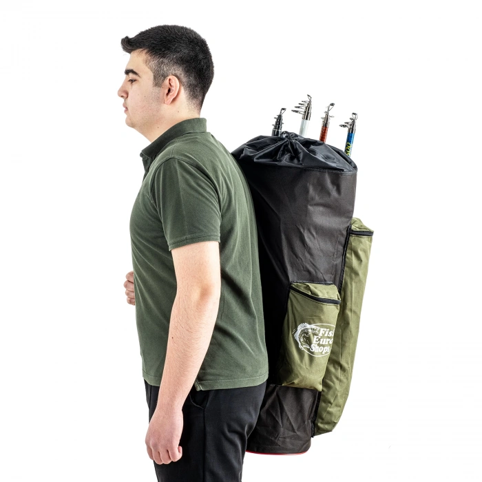 Uyguna-Yakala Euro Fish Kamış Çantası Boru Tipi Haki-Siyah 80 cm (38006)