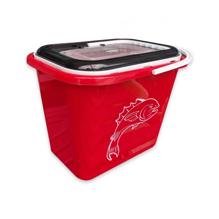Uyguna-Yakala Fishack Süzgeçli Balıkçı Kovası 15 Lt Kırmızı Kod 179