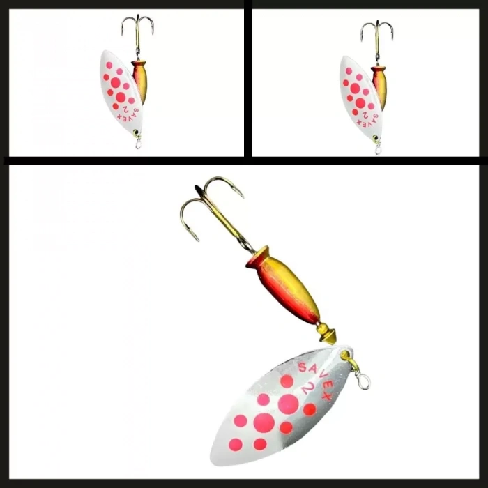 Uyguna-Yakala Gümüş-kırmızı No:2/16 Gr Savex Alpha Long Döner Kaşık-KAŞ.083