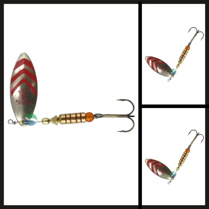 Uyguna-Yakala Gümüş/kırmızı No:4 Ilba Lungo Sergente Döner Kaşık-KAŞ.206