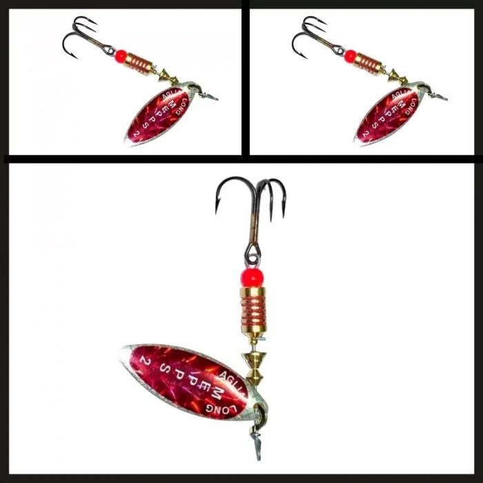 Uyguna-Yakala Gümüş-kırmızı Söğüt No:1 Aglia Long Redbo Döner Kaşık-ÖKŞ.017