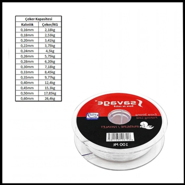 Uyguna-Yakala Hayalet 100 Metre Sazan Yayın Turna Alabalık Olta Misinası-INA.051