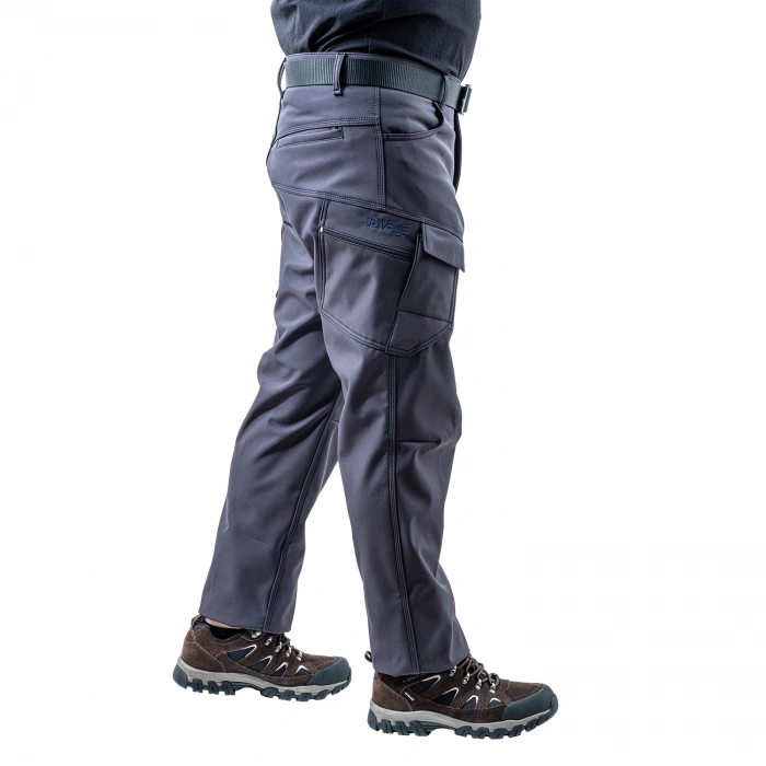 Uyguna-Yakala İçi Polarlı Softshell Pantolon - Su Rüzgar Geçirmez - Savage - Antrasit - Tactical Pantolon