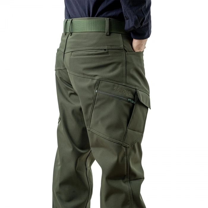 Uyguna-Yakala İçi Polarlı Pantolon - Su Rüzgar Geçirmez  Haki -NT.572