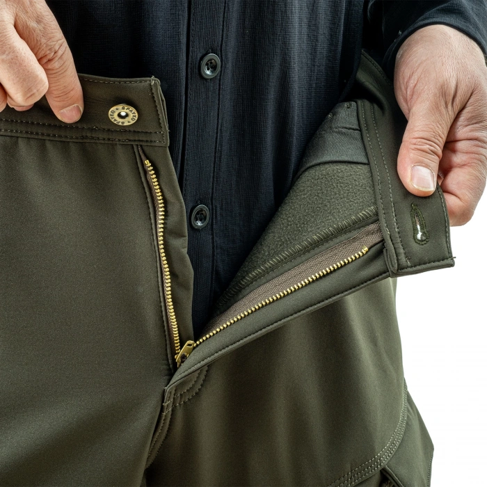 Uyguna-Yakala İçi Polarlı Pantolon - Su Rüzgar Geçirmez  Haki -NT.572