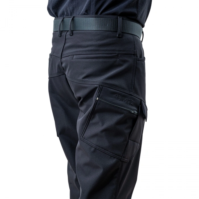 Uyguna-Yakala İçi Polarlı Softshell Pantolon - Su Rüzgar Geçirmez - Savage - Siyah - Tactical Pantolon