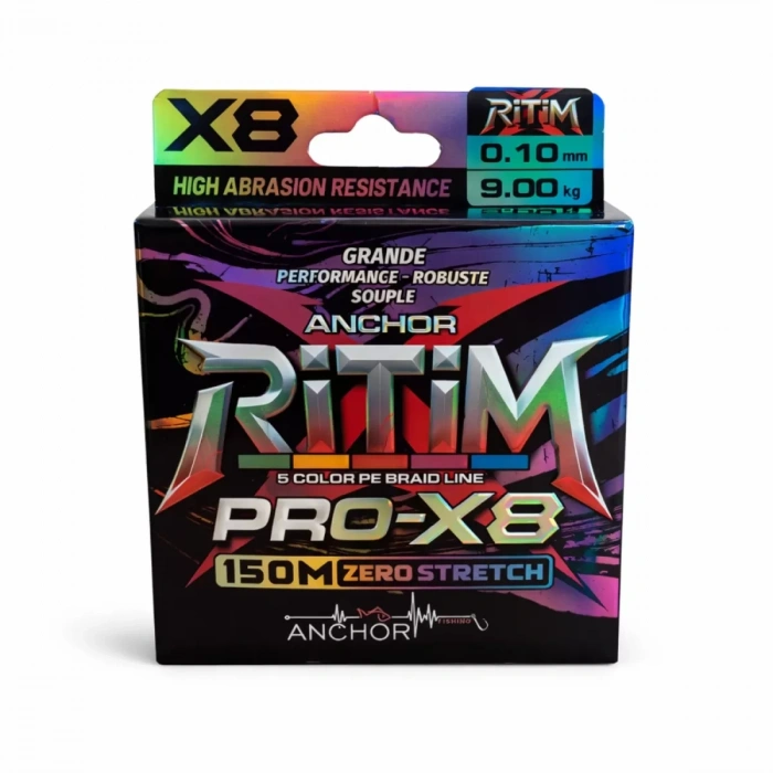 Uyguna-Yakala İp Örgü Misina - 8 Kat - Anchor Ritim X8 - 150mt - Ebruli - 0.10mm