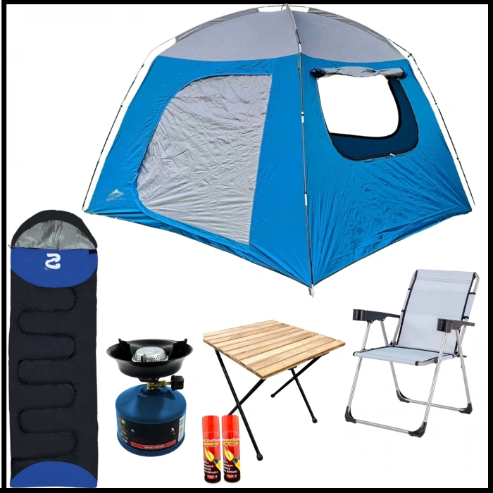 Uyguna-Yakala 5 Kişilik 3 Mevsim Kamp Çadırı Seti Skydome -DIR.142