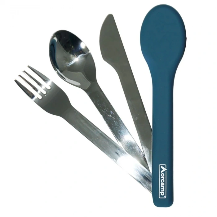 Uyguna-Yakala Kamp Çatal&Kaşık&Bıçak Seti - Seyehat Seti - Orcamp - Mavi (OUT-1970)