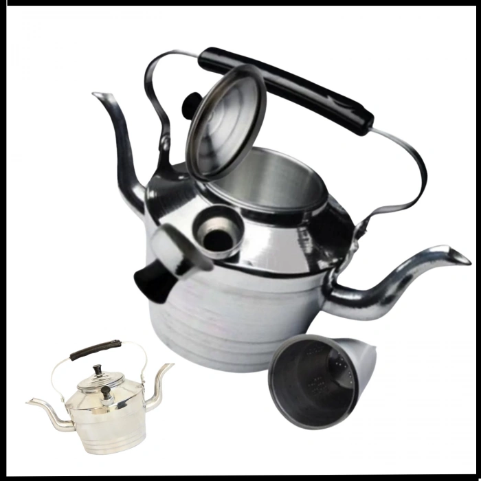 Uyguna-Yakala - Kamp Çaydanlığı - Süzgeçli Demlik -Çift Taraflı Alüminyum - MLZ.356