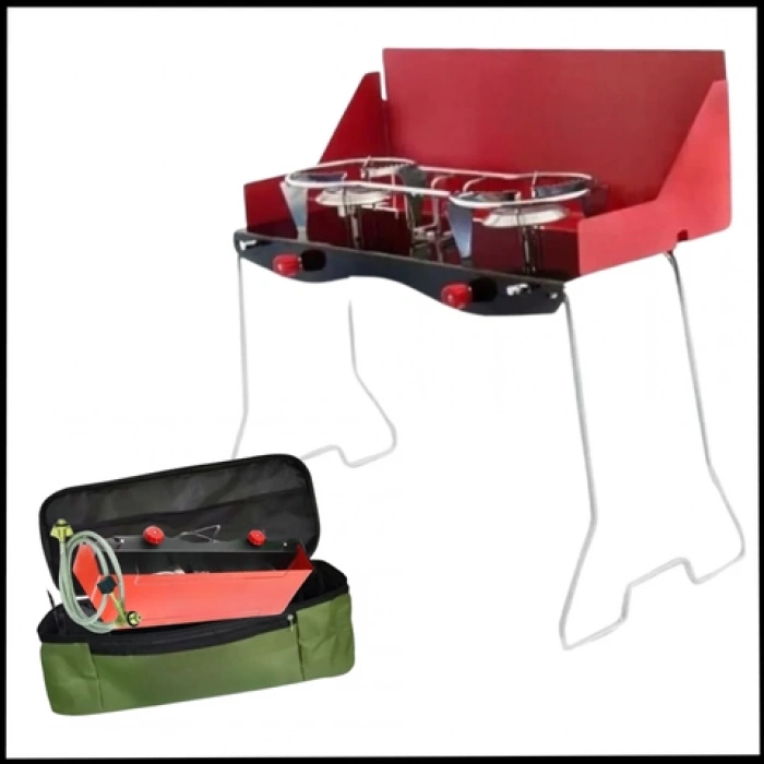 Uyguna-Yakala Kamp Ocak Katlanabilir Ayaklı İkili Yer Tipi - Çantalı -YKT.249