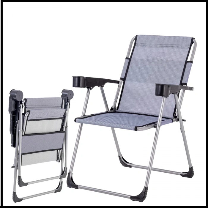 Uyguna-Yakala Lacivert Kamp Sandalyesi Katlanabilir Bardaklı -TAB.178