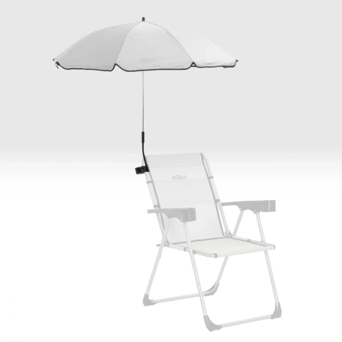 Uyguna-Yakala Kamp Sandalyesi Şemsiyesi - Şezlong Şemsiyesi - Gri
