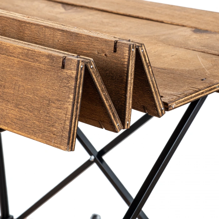 Uyguna-Yakala Katlanabilir Ahşap Kamp ve Piknik Masası - Akordion - (54023)