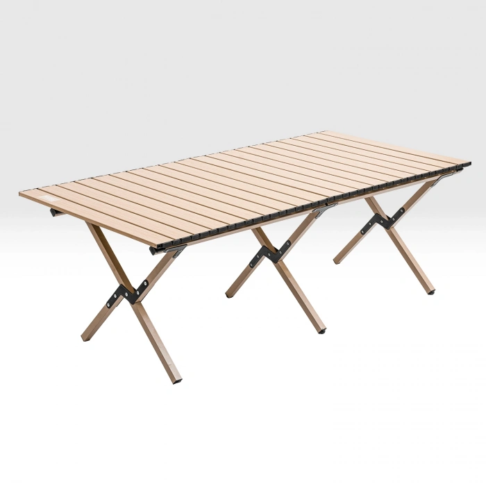 Uyguna-Yakala Katlanabilir Kamp Masası - 6/8 Kişilik - Timber - Taşıma Çantalı
