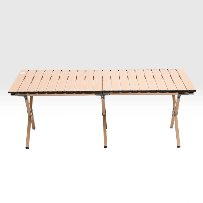 Uyguna-Yakala Katlanabilir Kamp Masası - 6/8 Kişilik - Timber - Taşıma Çantalı