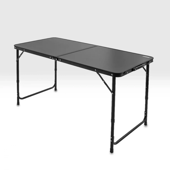 Uyguna-Yakala Katlanabilir Kamp Masası Seti - 4/6 Kişilik - 4 Tabureli - Elevate Plus - Siyah