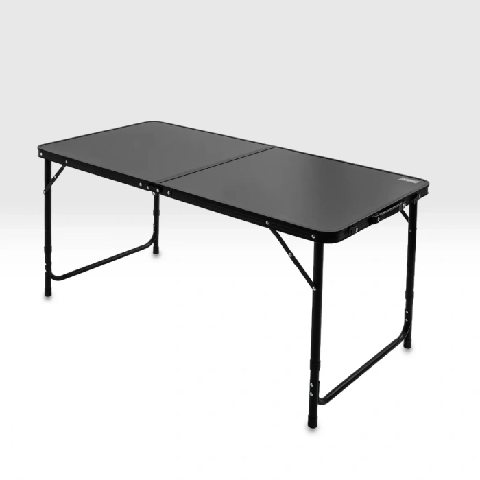 Uyguna-Yakala Katlanabilir Kamp Masası Seti - 4/6 Kişilik - 4 Tabureli - Elevate Plus - Siyah