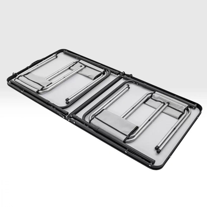 Uyguna-Yakala Katlanabilir Kamp Masası Seti - 4/6 Kişilik - 4 Tabureli - Elevate Plus - Siyah