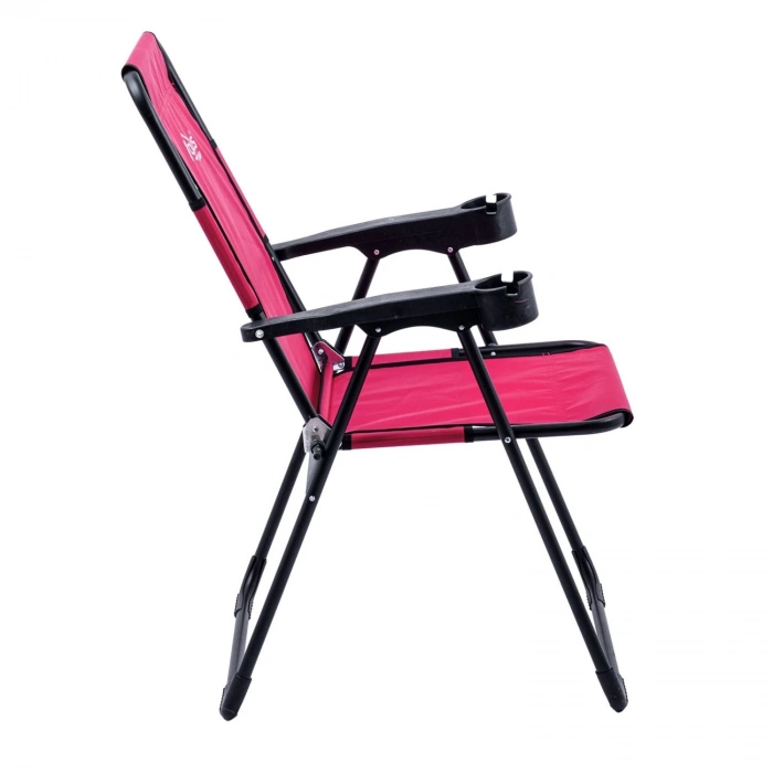 Uyguna-Yakala Katlanabilir Kamp Sandalyesi - Rest - Bardaklıklı - Argeus - Pembe