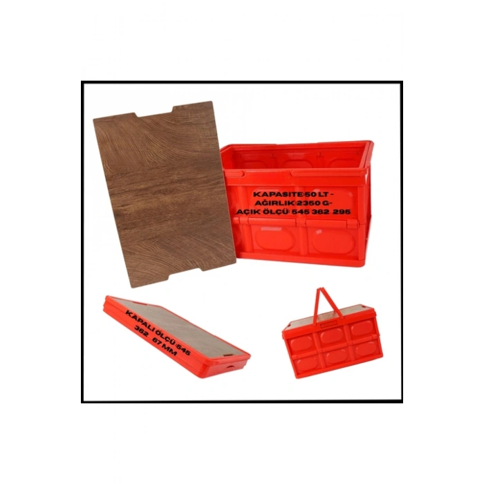 Uyguna-Yakala 50 Lt - Kırmızı - Katlanabilir Piknik Sepeti - MLZ.410